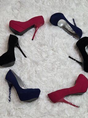 DEB Y2K Platform Heels Bundle Size 7 Blue Pink Black Stiletto Pumps